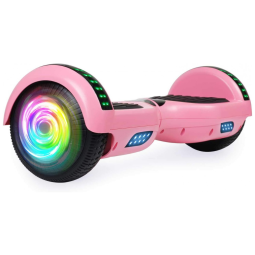Hoverboard Auto Balanceante SISIGAD 6,5" H4 Rosa com Alto-falante Bluetooth e Rodas LED Coloridas para Crianças de 6 a 12 Anos