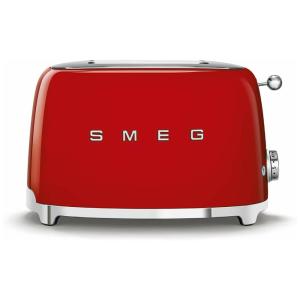 Torradeira, com 2 fatias, 850W, vermelha, 110v, SMEG TSF01RDUS, Vermelho