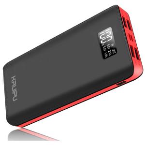 Powerbank Carregador 24000 mAh Carregador Display LCD Escritório Viagem, KENRUIPU 4351478790, Vermelho