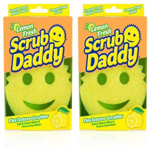 Scrub Daddy Esponja Resistente para Alta Limpeza Anti Odor Limão, 2 Unidades