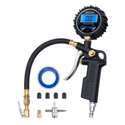 Manômetro Digital AstroAI com Inflador para Pneus, 227,5 PSI Acessórios para Compressor de Ar com Engate Rápido, Resolução de 0,1 Display
