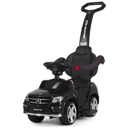 Carrinho de Passeio Infantil 4 em 1 com Alça e Movido a Bateria para Crianças de 1 a 3 Anos, Best Ride Mercedes, Preto