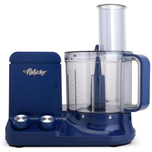 Processador de Alimentos Multifuncional 2,8 Litros com 6 Lâminas e Ultra Silencioso, 110V 600W, NutriChef NCFP8, Branco