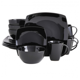 Aparelho de Jantar com 16 Peças em Cerâmica, Serve 4 Pessoas, Gibson Elite Soho, Preto