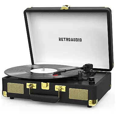 Toca-discos de Vinil Portátil Retro