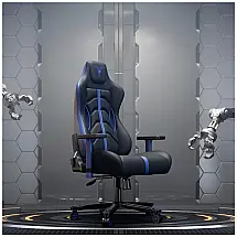 Cadeira Gamer Reclinável e Giratória com Apoio Lombar e Cabeça, FURGLE Blue, Azul