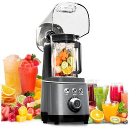 Liquidificador 1,3L com Baixo Ruído à Prova de Som e Trava de Segurança, 110V 800W, Feekaa, Preto