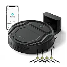 Robô Aspirador Lefant M210 28cm Design Compacto 120min Autonomia Wi-Fi App Voz Preto