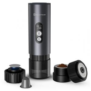 Máquina de Café Portátil com 2-3 Min Autoaquecimento Rápido e Suporte para Cápsula NS e Café Moído, 12V 150W, Maestri House PAWG-777, Cinza