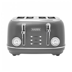 Torradeira HADEN Chelsea inox 4 fatias cinza e cromada com fenda larga e 6 níveis de tostagem 1500W 110V