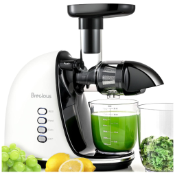 Centrifuga de Frutas com 2 Velocidades, Motor Silencioso e Função Reversa, 110V 150W, BRECIOUS, Branca