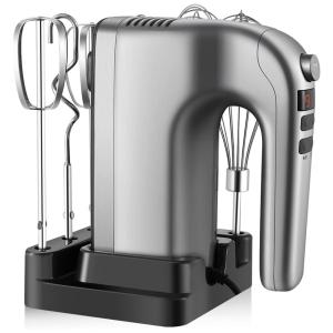 Batedeira de Mão Elétrica com 9 Velocidades e 6 Acessórios 400W, 110v, DOAROCA, Cinza