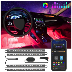 Fitas LED Coloridas Automotiva com Controle por Aplicativo, 2V, GOVEE 1, Preto