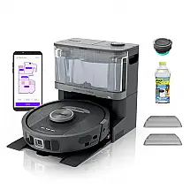 Robô Aspirador e Esfregão Shark PowerDetect 2 em 1 Cinza com Base Autoesvazio 60 Dias e Recarga Automática 120V
