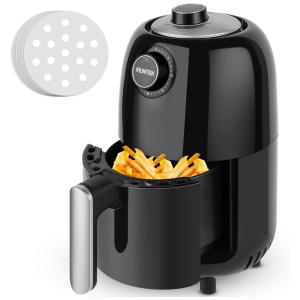 Fritadeira Elétrica AirFryer 1.3L com Painel Digital e Cesto Antiaderente, 110v, IRUNTEK, Preto