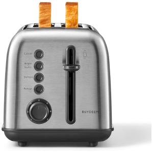 BUYDEEM DT 620 Torradeira Elétrica de 2 Fatias com 7 Níveis de Tostagem, 900W 110V, Cinza