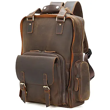 Mochila Vintage de Couro Italiano