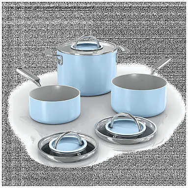 NeverQuit 6-Piece Ceramic Saucepan Cookware