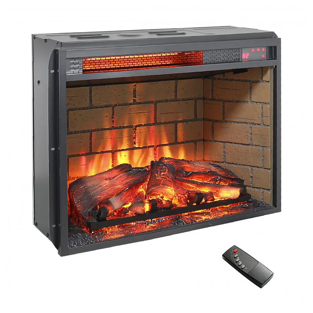 Lareira Elétrica 61 cm (L)X 46 cm (A) Innoflame Preto Chama Realista Tijolo 2322-L 110V