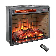Lareira Elétrica 61 cm (L)X 46 cm (A) Innoflame Preto Chama Realista Tijolo 2322-L 120V