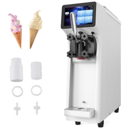 Máquina de Sorvete Soft Comercial AnyDoor Branco Monosabor 4,5L Hopper 1,6L Cilindro 1000W Modelo BQL-9200STW