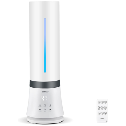 Umidificador névoa Quente e Fria, 9L com Enchimento Superior, Sensor de Umidade, Luz Noturna, Temporizador de 12H, Controle Remoto e Modo de