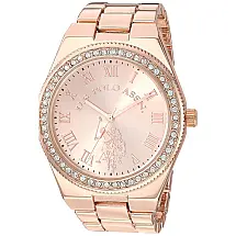 Relógio An Feminino de Qartzo Analógico com Pleira de Liga, claro, claro, U.S. POLO ASSN. USC40225, Rosa claro