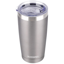 Copo Térmico 600 mL para Cerveja, Café com Isolamento a Vácuo, SUNWILL, Cinza