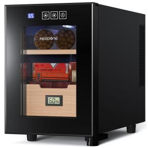 Umidor Elétrico para Charutos 16L com Prateleiras e Higrômetro, 110 Volts, NEEDONE, Preto