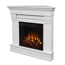 Lareira Elétrica Real Flame 104x95cm 1500W Chamas 6 Cores Mantel Branca 110V