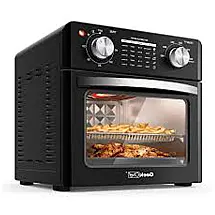 Churrasqueira Elétrica Portátil, com Antiaderente, 1700W, 110v, GEEK CHEF Air Fryer Grill Combo, Preto