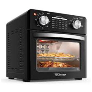 Churrasqueira Elétrica Portátil, com Antiaderente, 1700W, 110v, GEEK CHEF Air Fryer Grill Combo, Preto