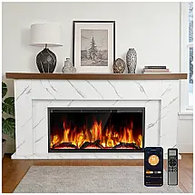 Lareira Elétrica R.W.FLAME 160x77cm 1500W Rack TV Chamas LED 12 Cores 110V