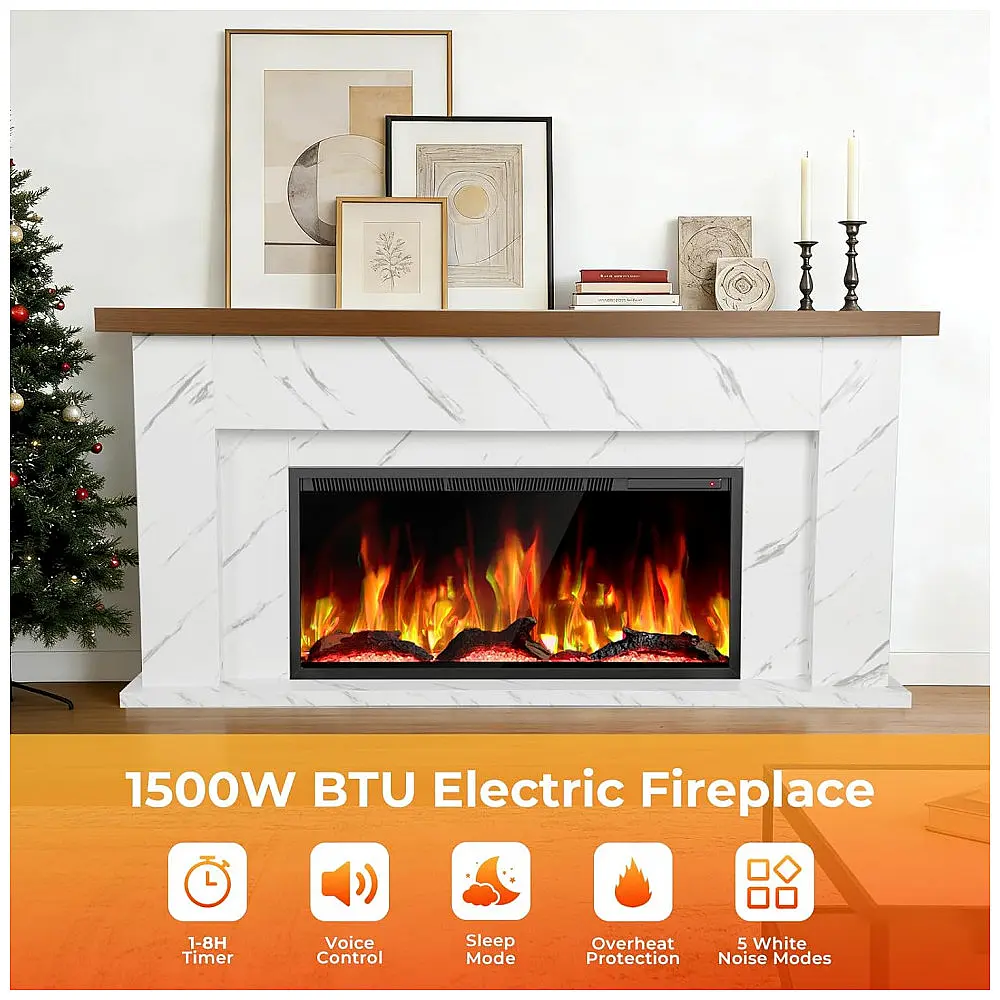 Lareira Elétrica R.W.FLAME 160x77cm 1500W Rack TV Chamas LED 12 Cores 110V — foto 3
