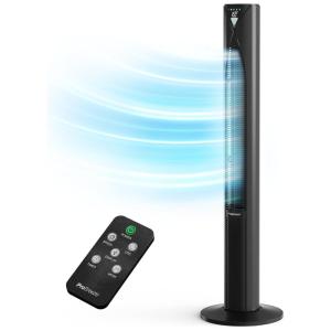 Ventilador de Torre com 3 Velocidades e 4 Modos, 45W, 110v, PRO BREEZE, Preto