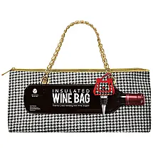 Bolsa Térmica Para Transporte de Vinhos Wild Eye Designs até 1 Garrafa, Preta e Branco