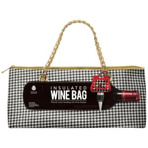 Bolsa Térmica Para Transporte de Vinhos Wild Eye Designs até 1 Garrafa, Preta e Branco