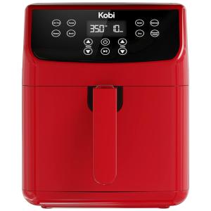 AirFryer Fritadeira Elétrica 5L de Capacidade 8 Funções com Painel de Controle Digital, 1500W, 110v, KOBI AF55LRD, Vermelho