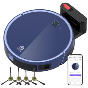 Aspirador Robô com Sucção Máxima de 2200Pa, Alexa Integrada e Autonomia de 2H, 110V, OKP Life, Azul