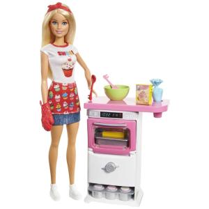 Boneca com Fogão Divertido Cozinhe com Estilo, BARBIE FHP57, Vermelho
