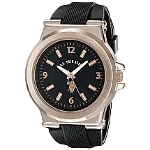 Relogio Masculino Esportivo com Pulseira de Silicone, U.S., U.S. POLO ASSN. USC90006, Preto
