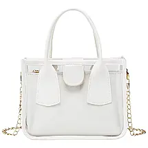 Bolsa Feminina de Ombro 2 em 1 Transparente, Branca, NACAITANG, Branco