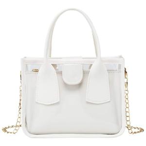 Bolsa Feminina de Ombro 2 em 1 Transparente, Branca, NACAITANG, Branco