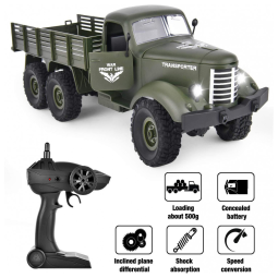 Off Road Controle Remoto Escala 116 Sem Fio Até 40mts Recarregável Tração nas 6 Rodas