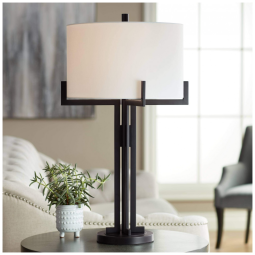 Luminária de Mesa Moderna em Metal, FRANKLIN IRON WORKS, Preto