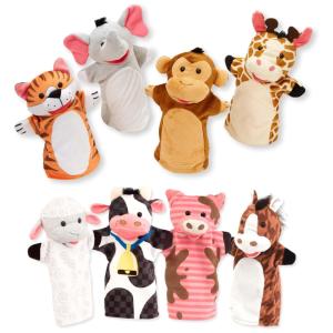 Kit 8 Fantoches de Mão, Tema Animais para Crianças Acima de 2 Anos, Melissa & Doug
