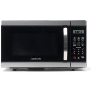 Micro Ondas de Bancada em Aço Inoxidável 31L com 6 Programas e Iluminação LED, 110V 1000W, Farberware, Preto