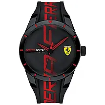 Relógio de Pulso Casual RedRev Quartzo Pulseira de Plástico e Silicone Analógico, FERRARI 0830614, Preto