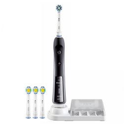 Escova Dental Elétrica KIT 3 Unidades Oral B BLACK 7000 Com Cabeça de Substituição 3D Branco