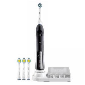 Escova Dental Elétrica KIT 3 Unidades Oral B BLACK 7000 Com Cabeça de Substituição 3D Branco